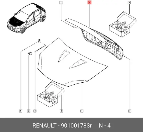 КРЫШКА БАГАЖНИКА RENAULT 901001783R