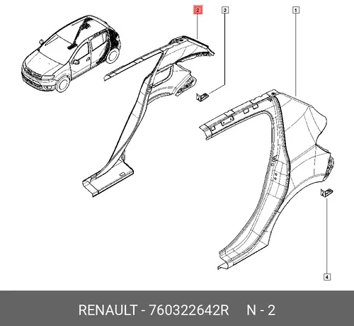 Крыло RENAULT 760322642R