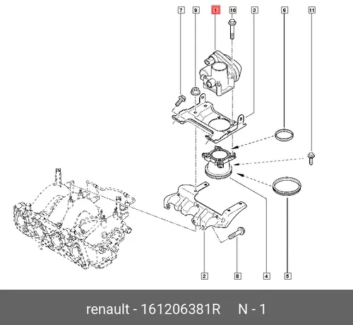 заслонка дроссельная!\ Renault 161206381R