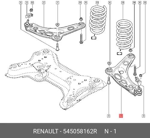 Рычаг подвески RENAULT 545058162R