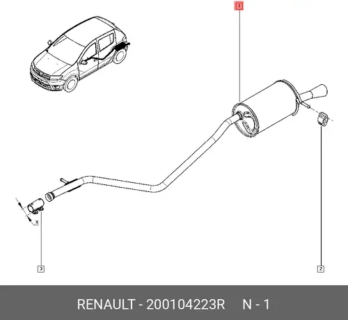 глушитель!\ Renault 200104223R