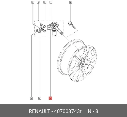ВЕНТИЛЬ КОЛЕСА 407003743R RENAULT