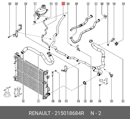 ПАТРУБОК РАДИАТОРА (RENAULT) 215018684R