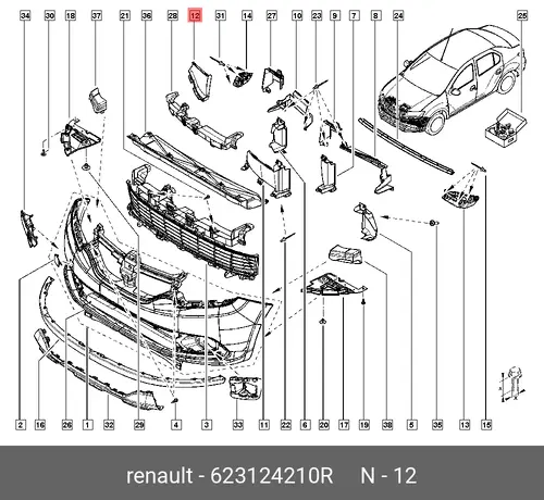 ДЕФЛЕКТОР 623124210R RENAULT