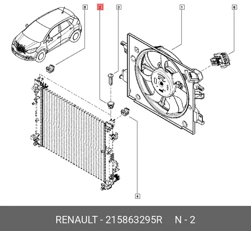 опора радиатора!\ Renault 215863295R