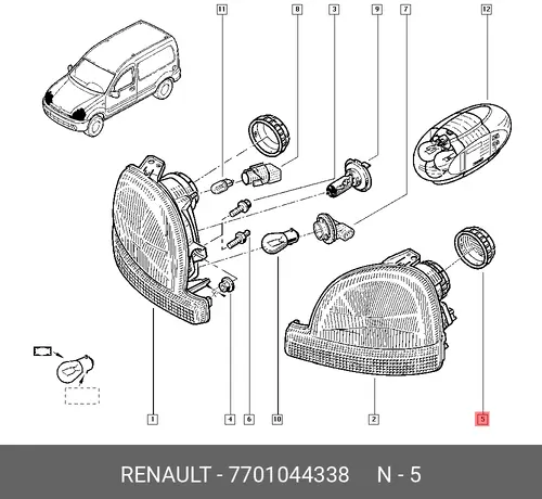 Защита фар RENAULT 7701044338