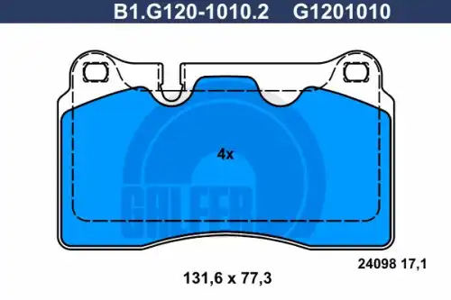 Тормозные колодки дисковые GALFER B1.G120-1010.2