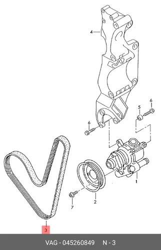 ремень поликлиновой VW 045260849 VAG