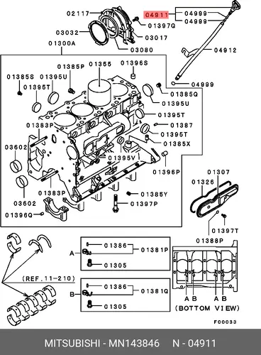 Масляный щуп MITSUBISHI MN143846