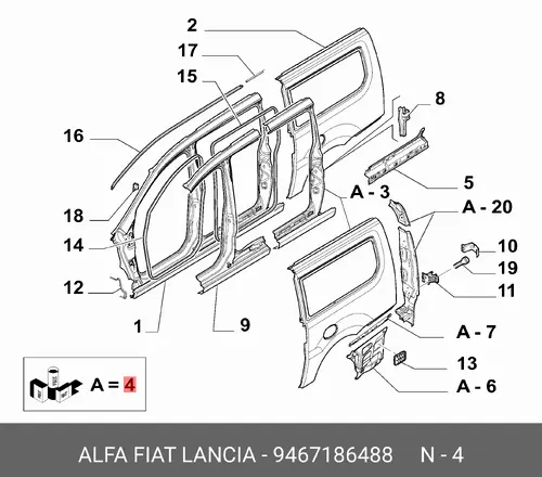 Крыло FIAT 9467186488
