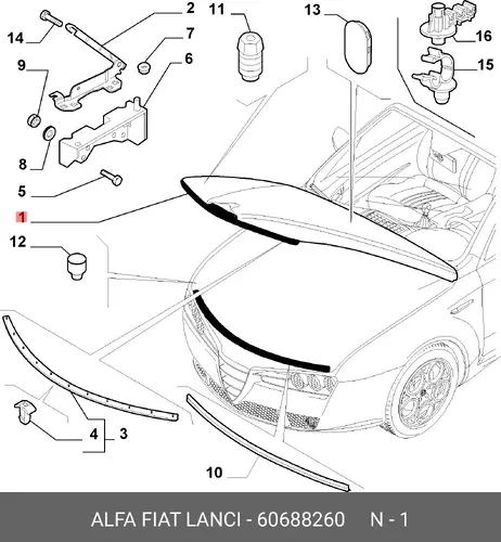  КАПОТ FIAT/ALFA/LANCIA 60688260
