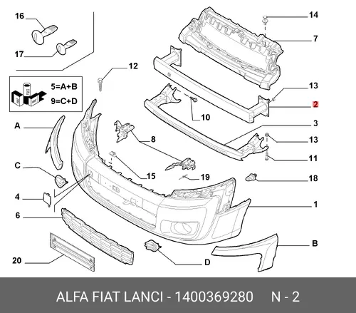 Усилитель бампера FIAT 1400369280