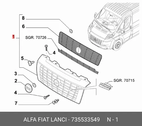Решетка радиатора FIAT 735533549