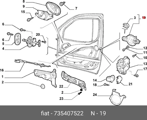 Ручка двери FIAT 735407522
