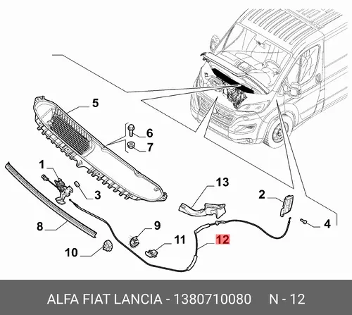 1380710080 Трос FIAT