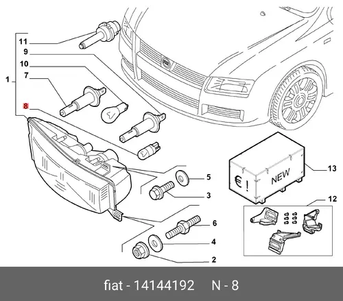 ЛАМПА 5W 14144192 FIAT