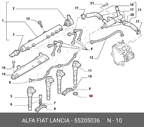 кольцо уплотнительное 55205036 FIAT