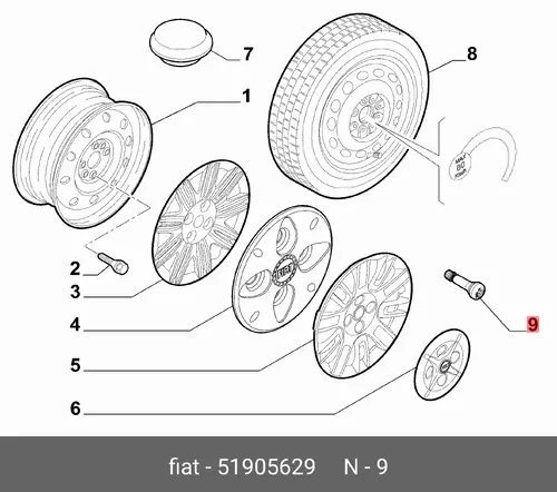 Ниппель 51905629 FIAT