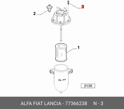  БОЛТ М6X1 77366238 FIAT