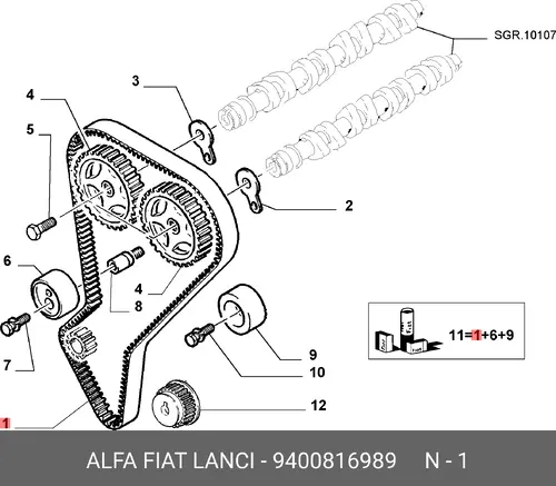 ремень ГРМ Peug 9400816989 FIAT