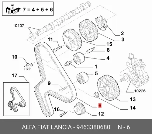 РЕМЕНЬ ГРМ 9463380680 FIAT